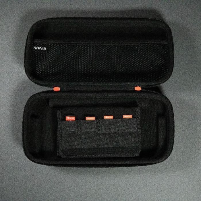 Housse De Protection Et Transport Console Nintendo Switch 2 - Filet Rangement Accessoires - 8 Compartiments Jeux - Noir