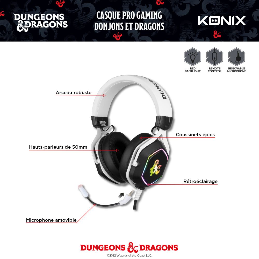 Konix Casque Gaming Rainbow – Dungeons & Dragons