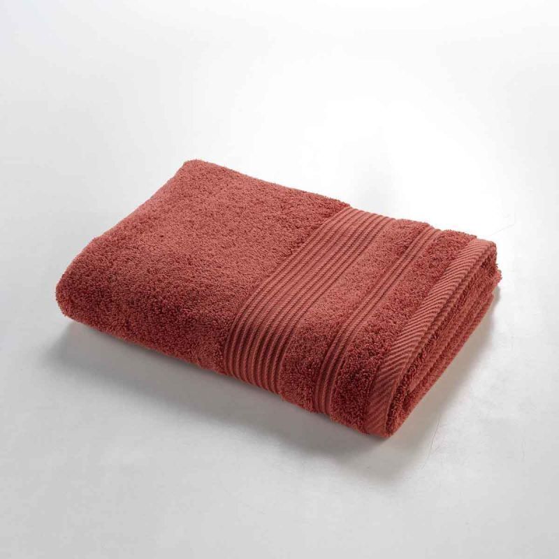 Paris Prix - Drap De Douche "tendresse" 70x130cm Terracotta