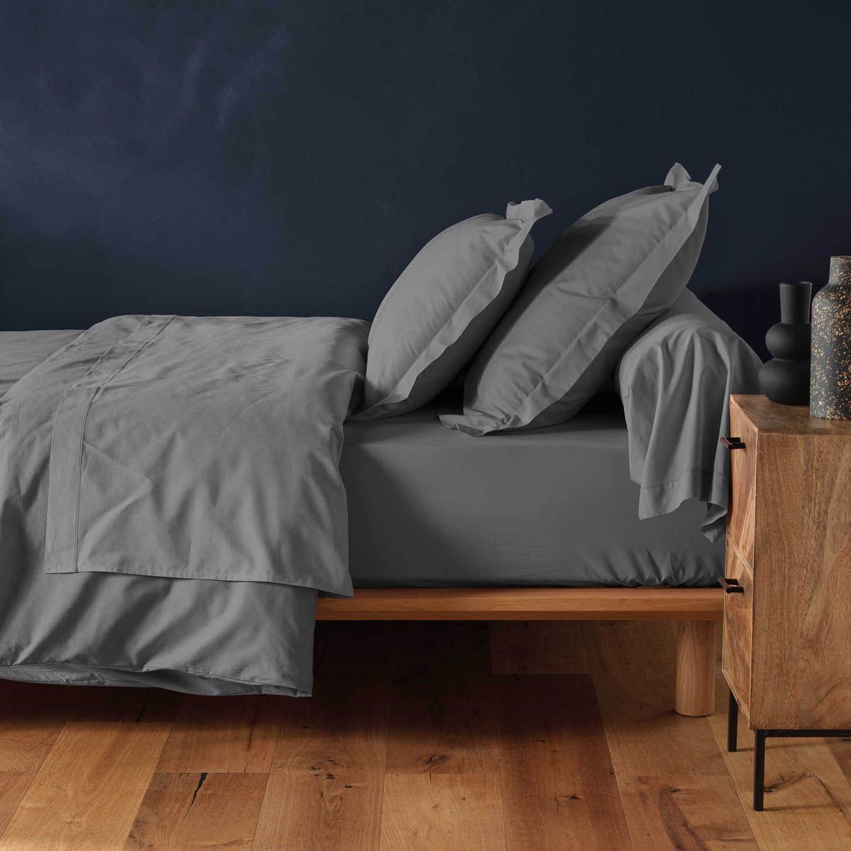 Drap Housse "lina" 180x200cm Anthracite