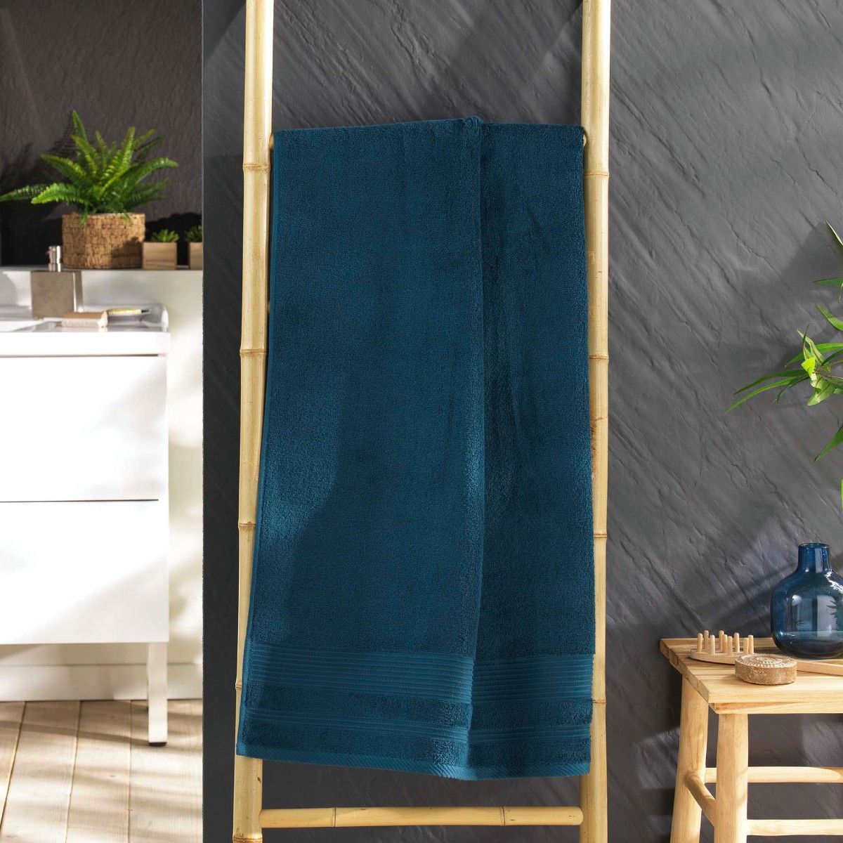 Drap De Douche "tendresse" 70x130cm Saphir
