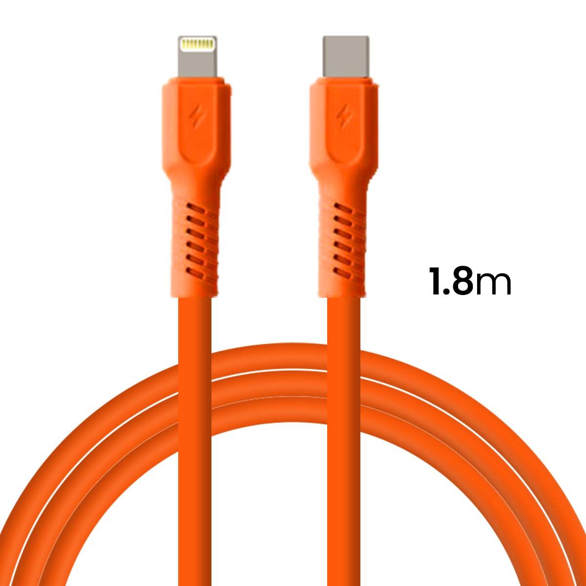 Câble De Charge 2.4a Et Synchro Usb-c Vers Lightning 27w 1,8m Orange Forever