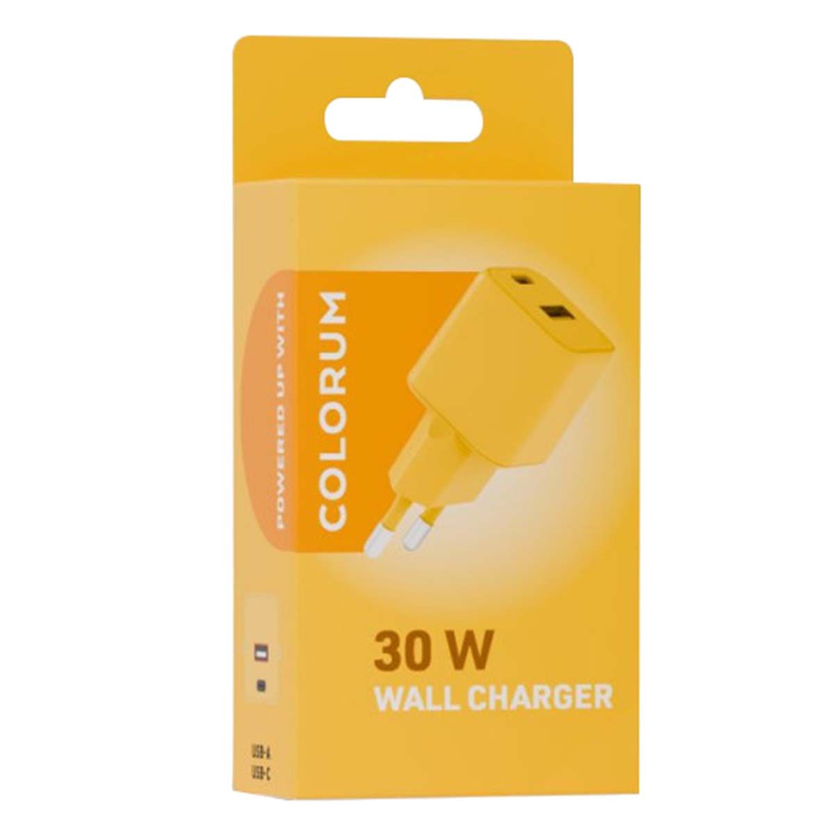 Chargeur Secteur Rapide Usb-a 18w Qc / Usb-c 30w Pd Compact Gan Jaune Forever