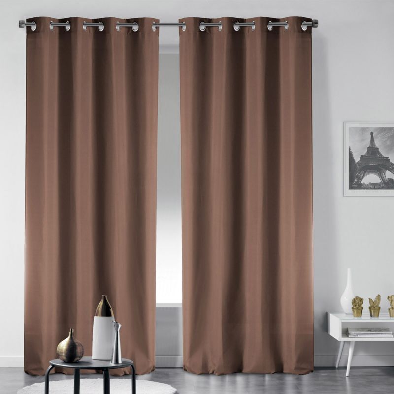 Paris Prix - Rideau Occultant "noche" 135x240cm Noisette