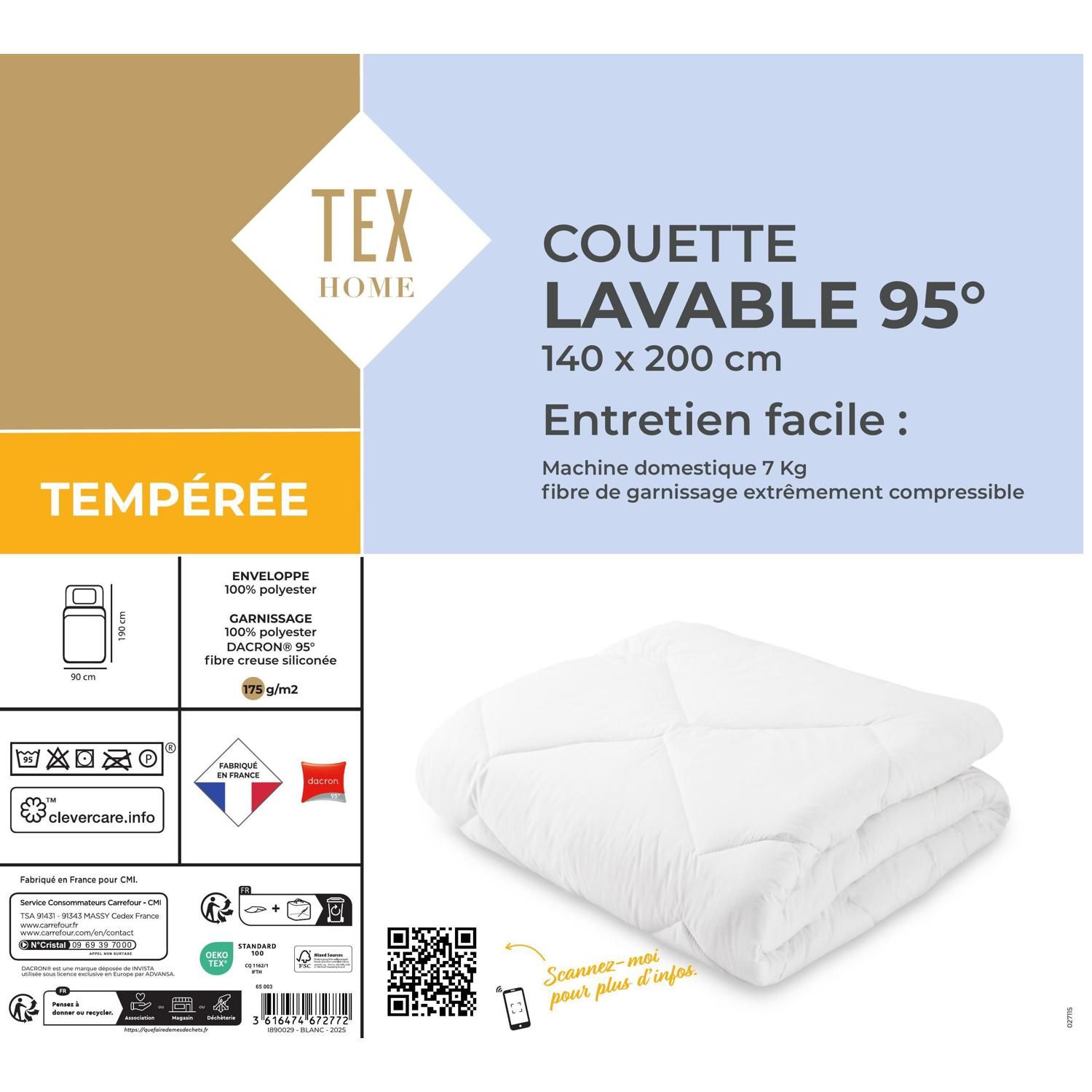 Couette Tempérée 140x200cm TEX HOME