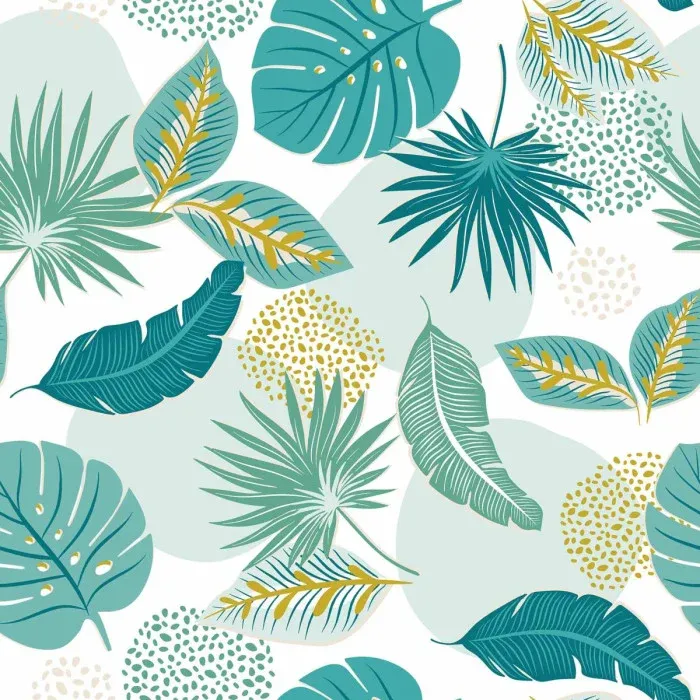 Nappe Toile Cirée Imprimé "plantania" 140x240cm Bleu