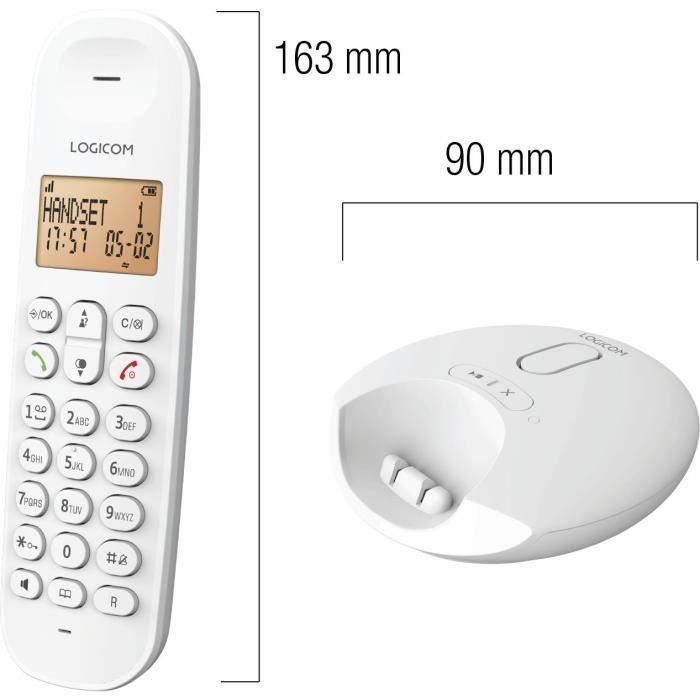 Téléphone Fixe Sans Fil - Dect Iloa 155t Solo - Blanc - Avec Répondeur