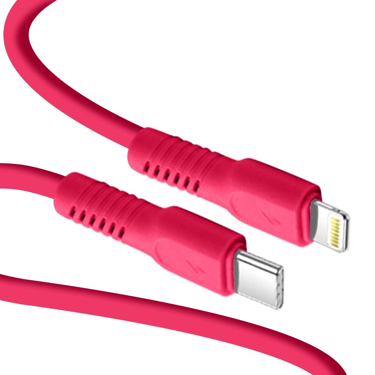 Câble De Charge 2.4a Et Synchro Usb-c Vers Lightning 27w 1,8m Rose Forever
