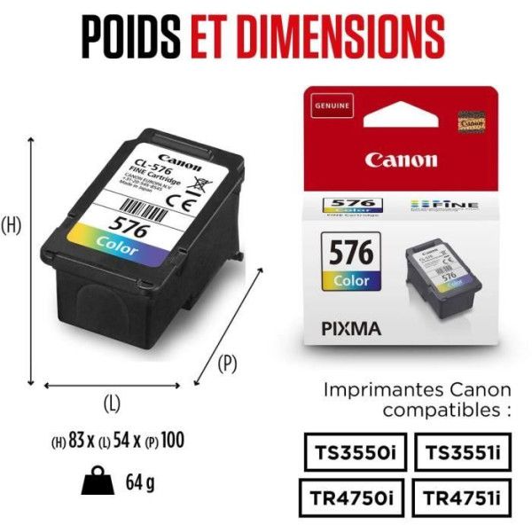 Canon Cl 576 Couleur