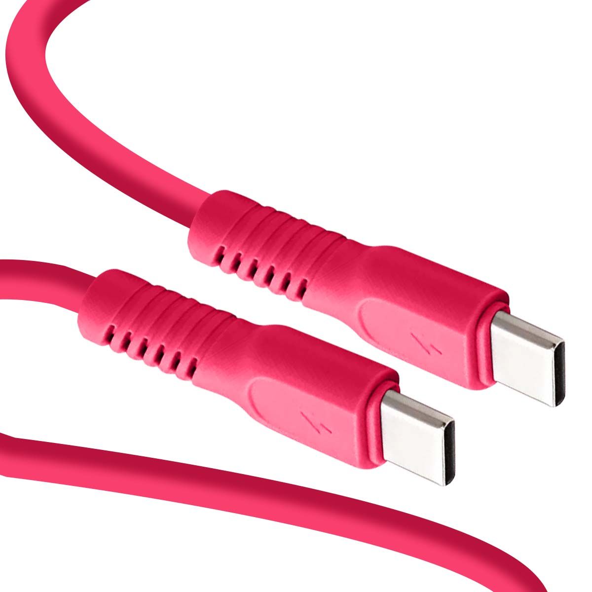 Câble De Charge 3a Et Synchro Usb-c Vers Usb-c 60w 1,8m Rouge Forever