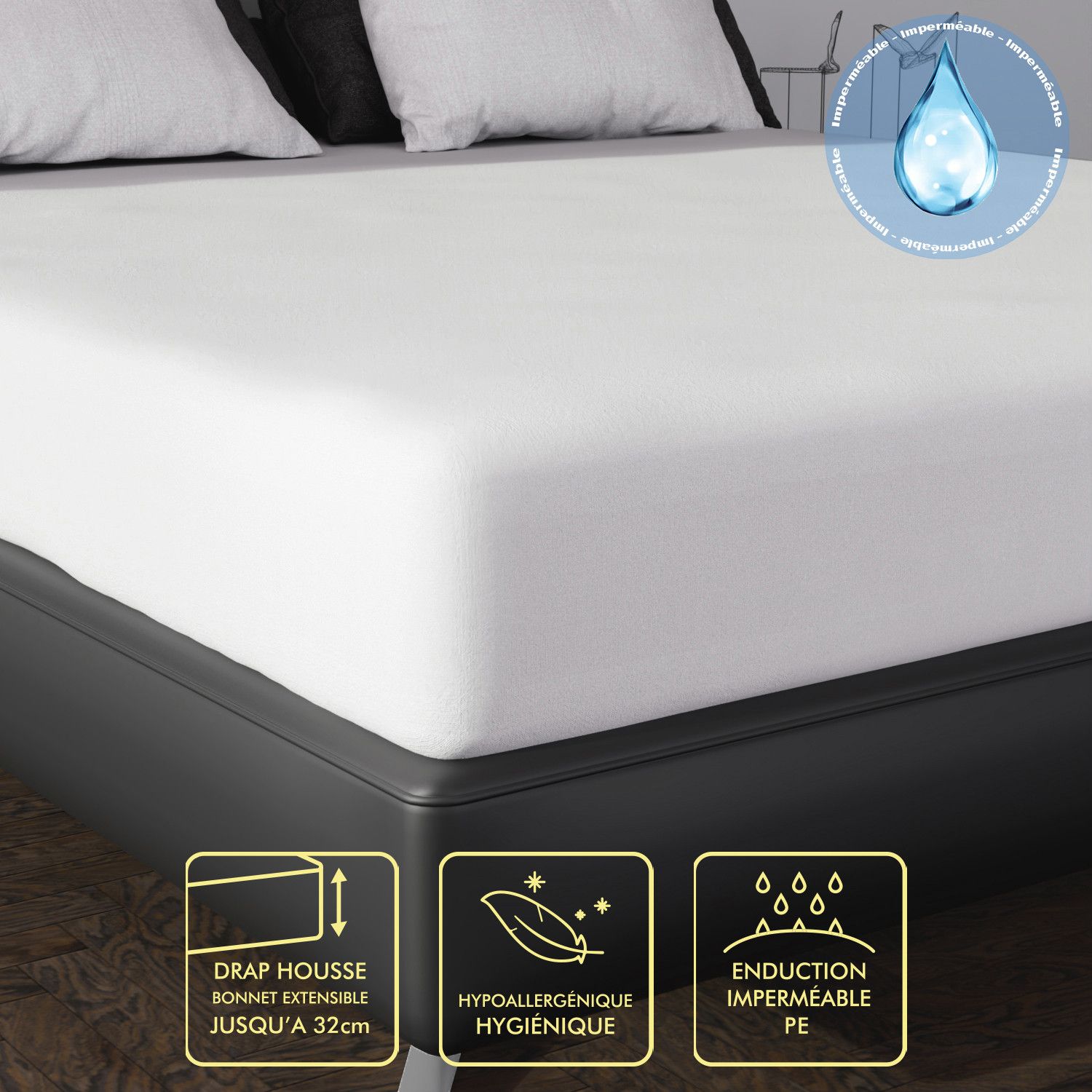 Protège Matelas Imperméable 160x200 Cm Eponge