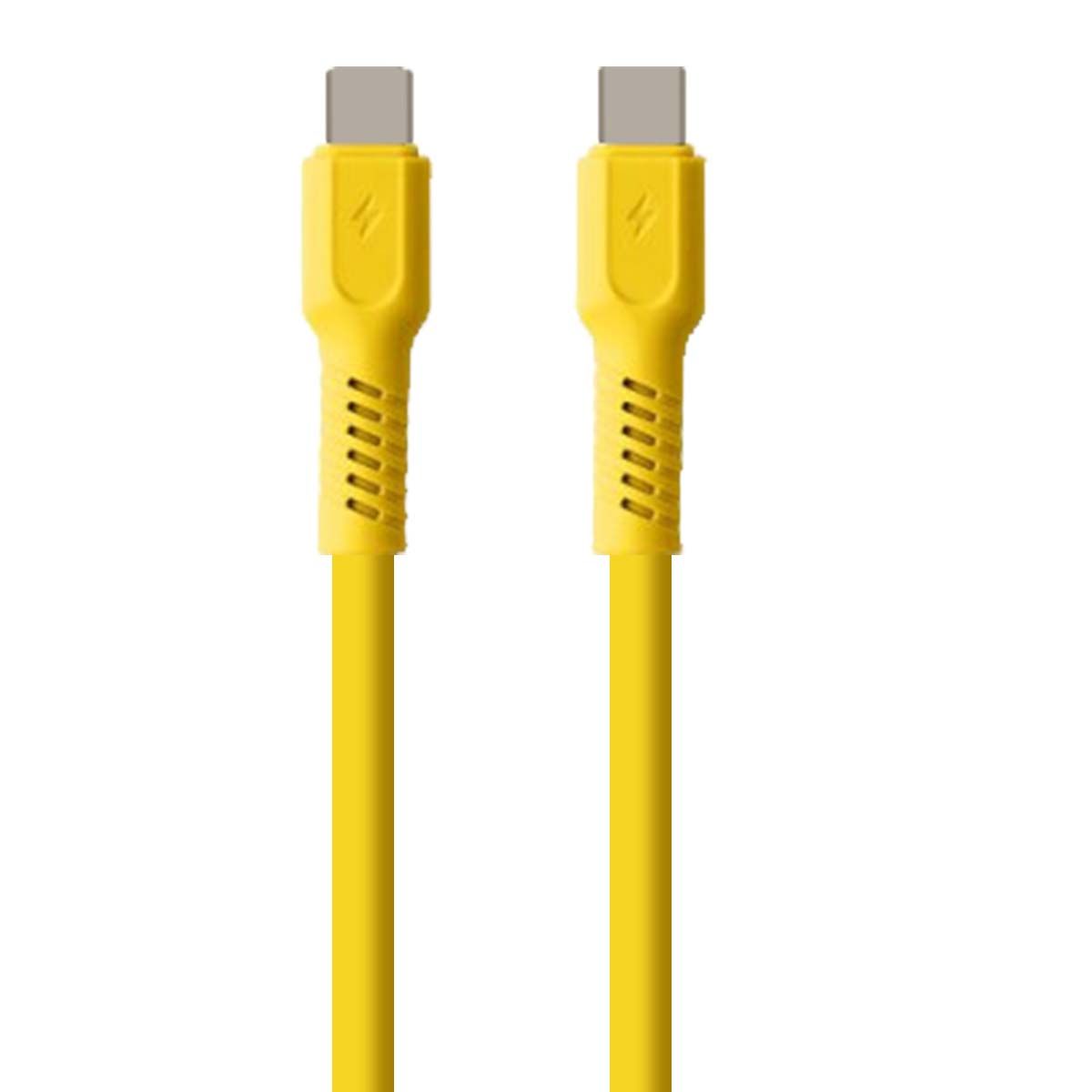 Câble De Charge 3a Et Synchro Usb-c Vers Usb-c 60w 1,8m Jaune Forever