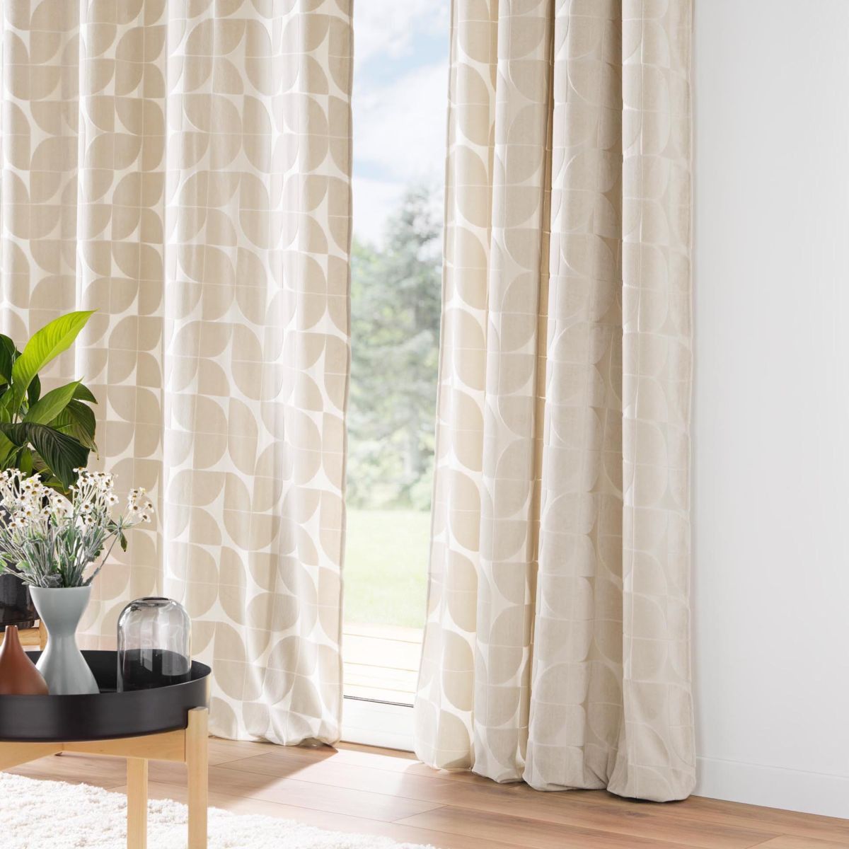 Rideau À Œillets En Velours "geolia" 135x260cm Naturel