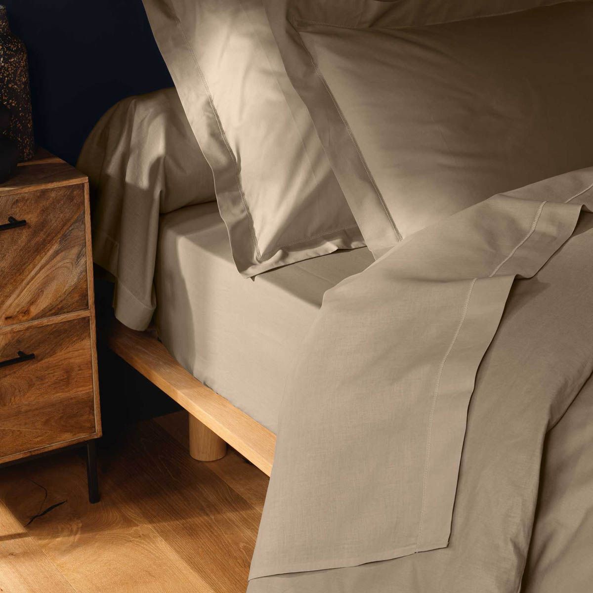 Drap Housse "lina" 180x200cm Sable