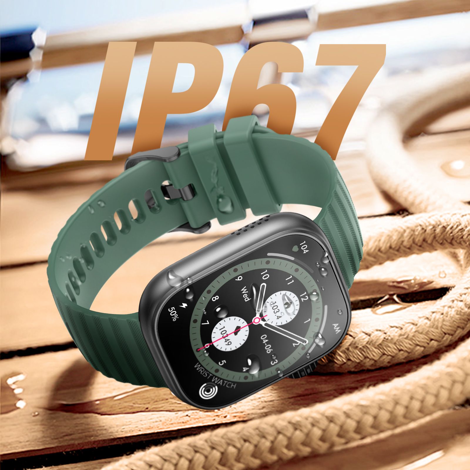 Montre Connectée Etanche Ip67 Avec Grande Autonomie Vert Myphone