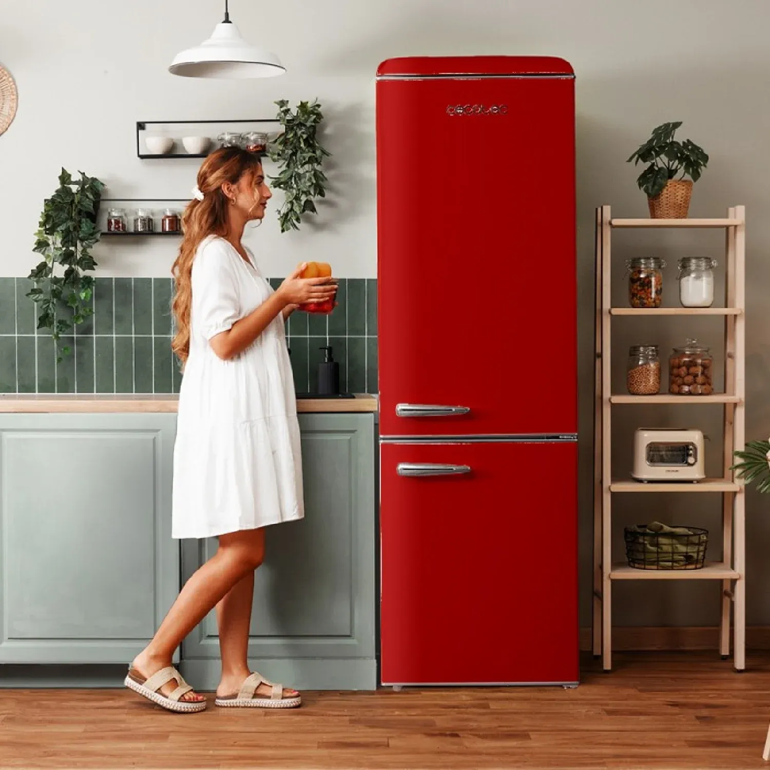 Cecotec Réfrigérateur Bolero Coolmarket Combi Origin 300 Rouge E