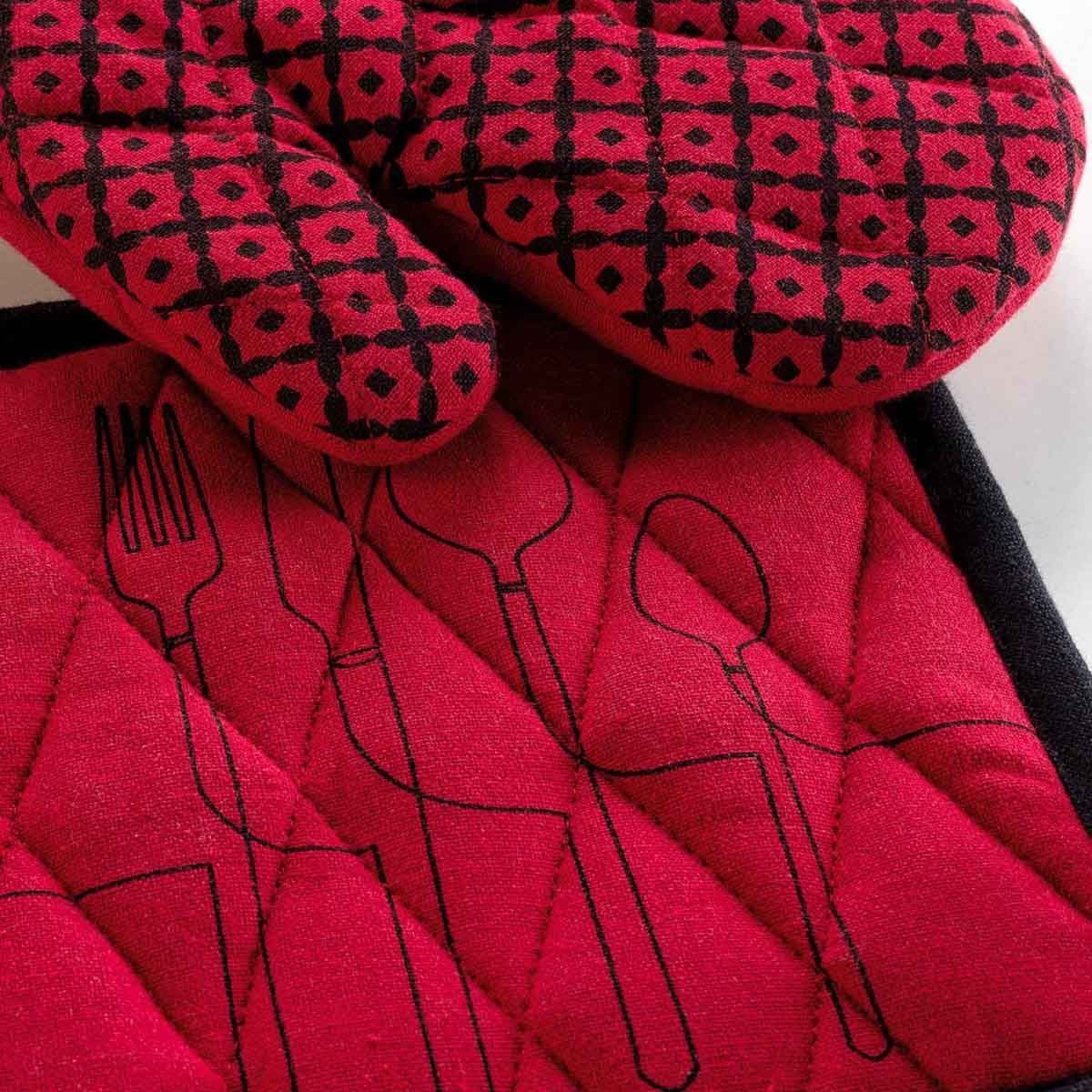 Gant & Manique Coton "cuisiline" 28cm Bordeaux