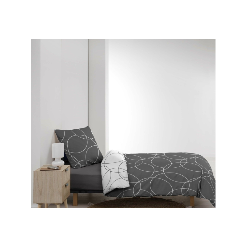 Parure De Lit 2 Pièces "elton" 140x200cm Gris