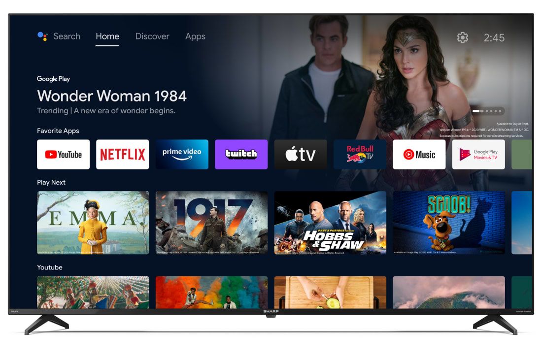 Sharp 65fn2ea 165,1 Cm (65") 4k Ultra Hd Smart Tv Wifi Noir