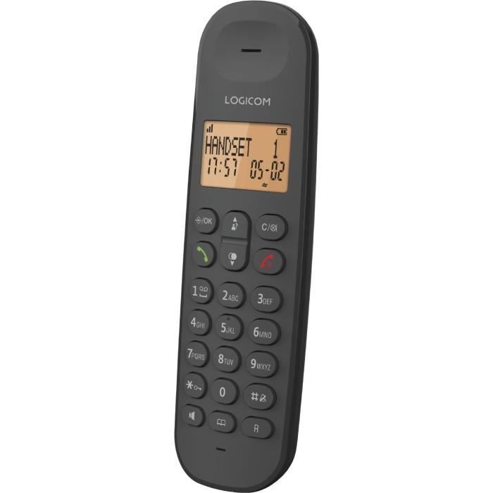Téléphone Fixe Sans Fil - - Dect Iloa 155t Solo - Noir - Avec Répondeur