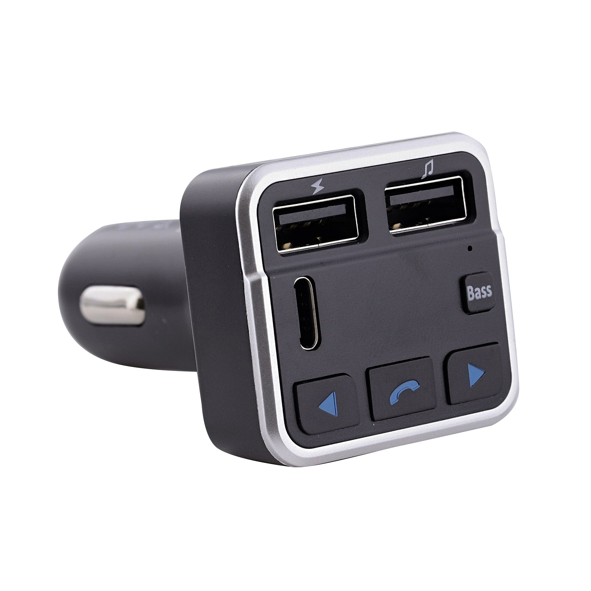 Transmetteur FM Bluetooth 3en1 + Kit main libre gris TNB