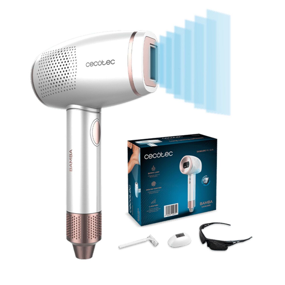 Épilateur À Lumière Pulsée Cecotec Skincare Ipl Gun