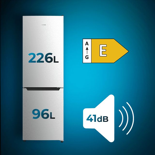 Cecotec Bolero Coolmarket Combi 322 Inox E Pose Libre 322 L Acier Inoxydable