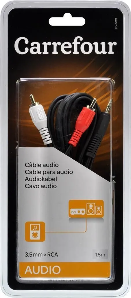 Product Image for Câble audio - CFLAUD05 - Noir CARREFOUR