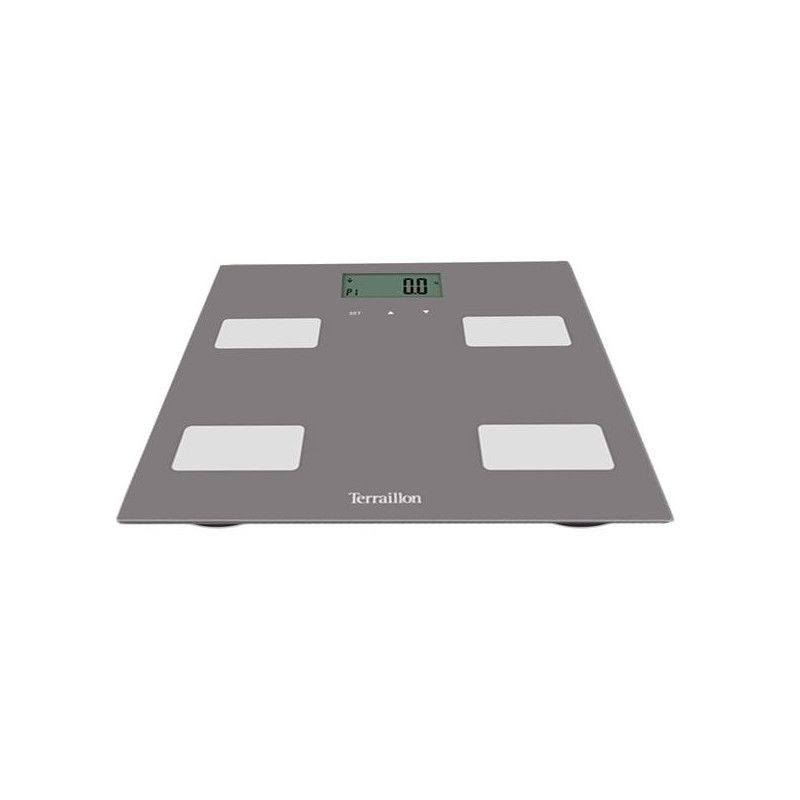 Pese Personne Impendacemetre 15242 160kg/100gr 8 Mem Verre Lcd Gris Terraillon - Controlfit