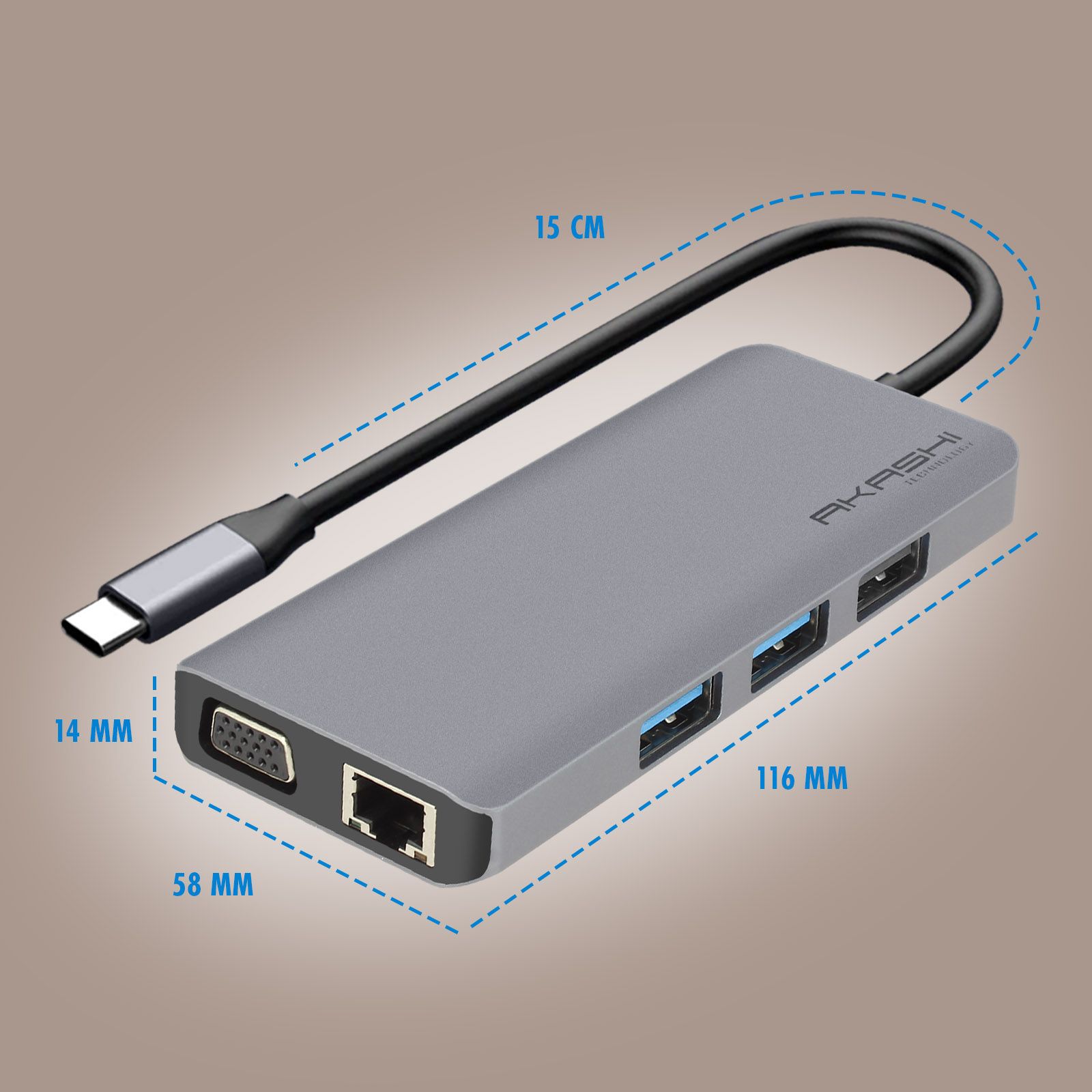 Connectique Data Akashi Althub9in1tc