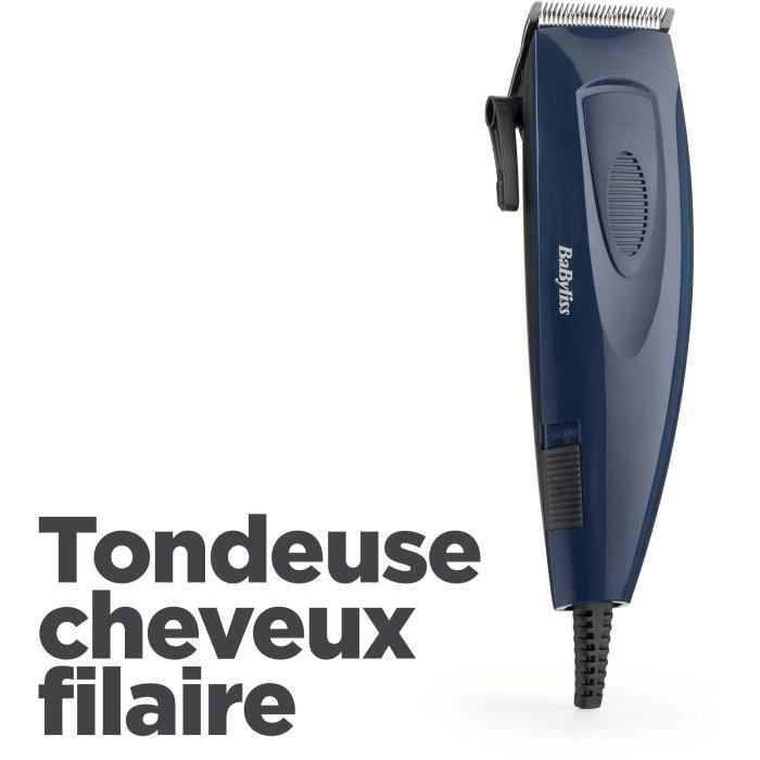 Tondeuse Cheveux - Babyliss - E695e - Lames En Acier Inoxydable - 8 Guides De Coupe - De 1 A 25mm