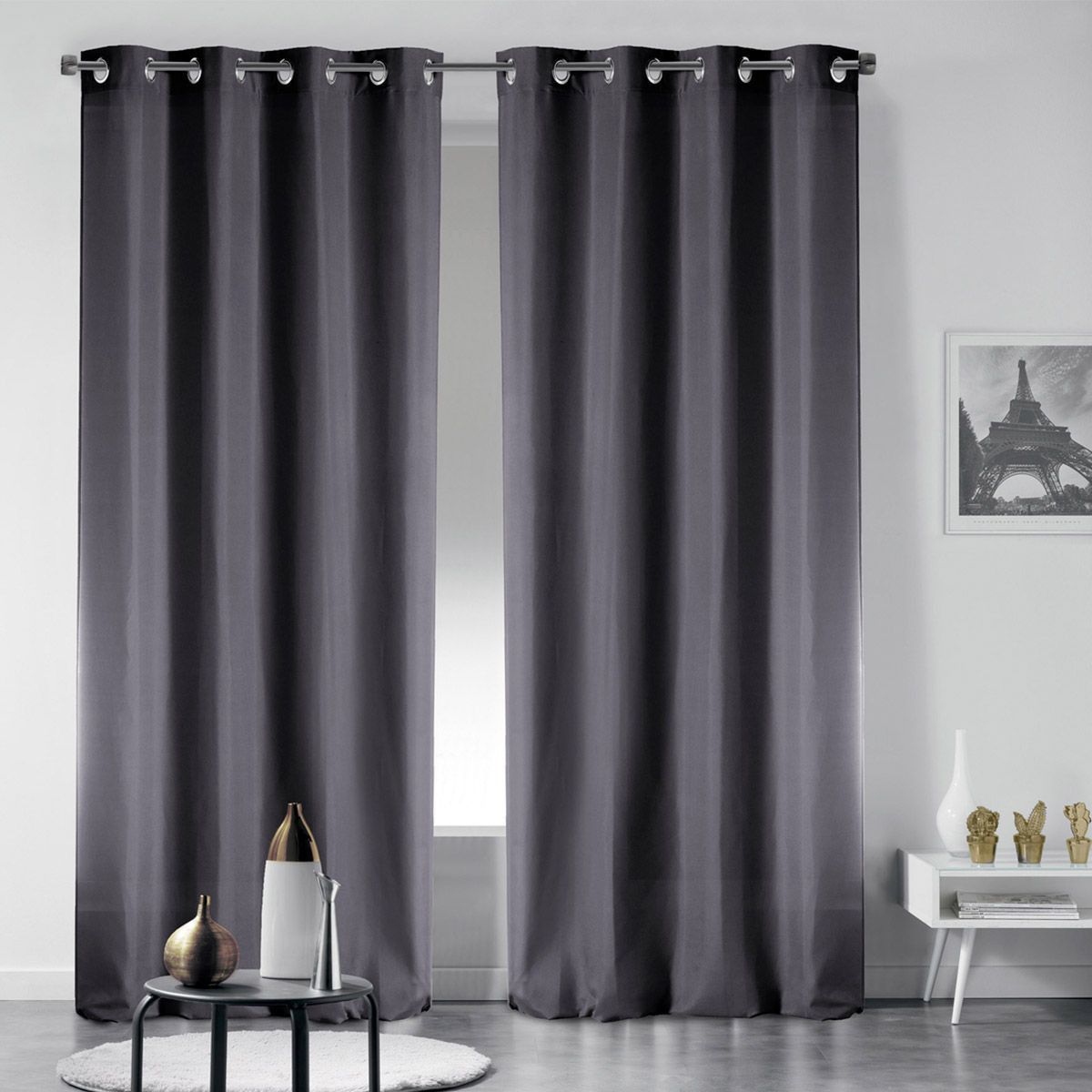 Rideau Occultant "noche" 135x240cm Gris Ardoise