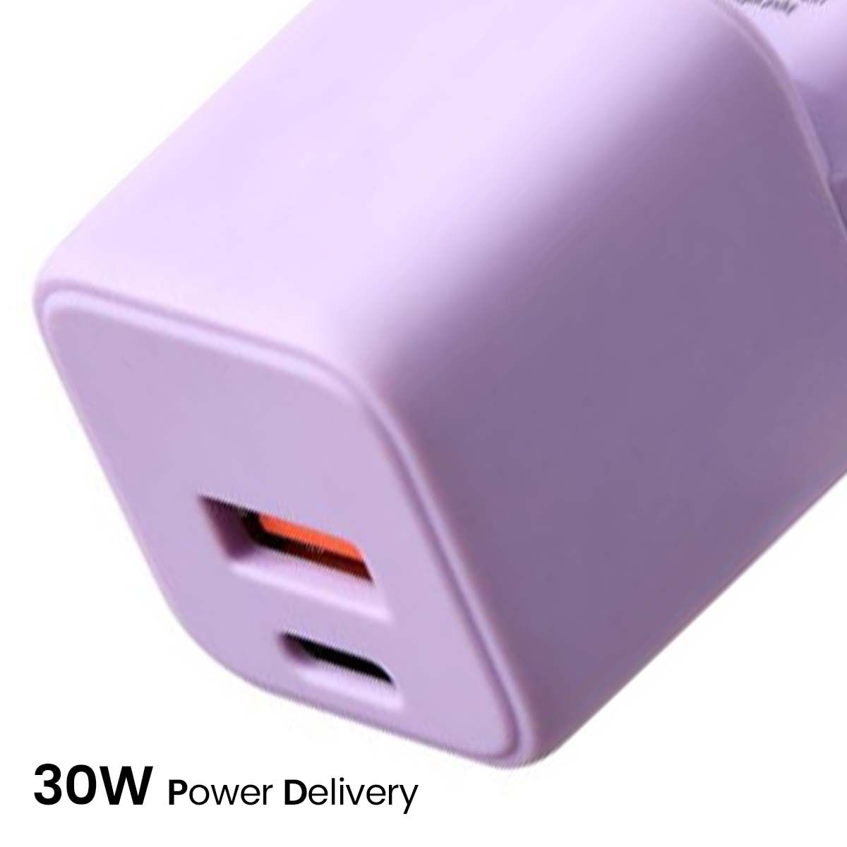 Chargeur Secteur Rapide Usb-a 18w Qc / Usb-c 30w Pd Compact Gan Lavande Forever
