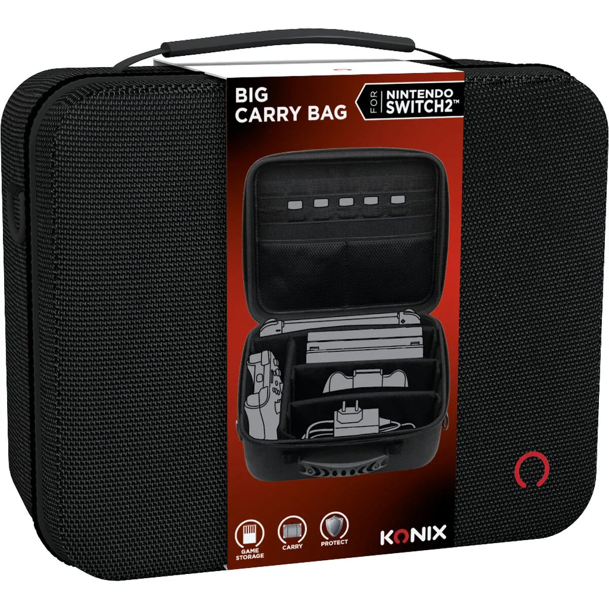 Sacoche De Transport Konix Noir Pour Nintendo Switch™ 2 Et Nintendo Switch™ Modèle Oled