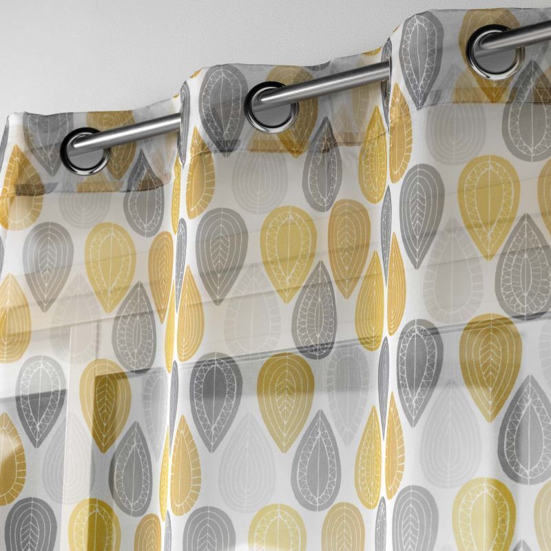 Paris Prix - Rideau Voilage "palpito" 140x240cm Jaune & Blanc