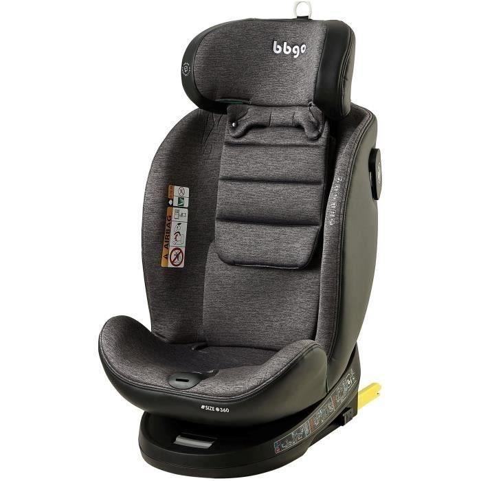 Siege-auto Pivotant - Wondersafe - Naissance A 12 Ans - I-size 40-150cm - Isofix Top Tether - Gris - Fibre Bambou