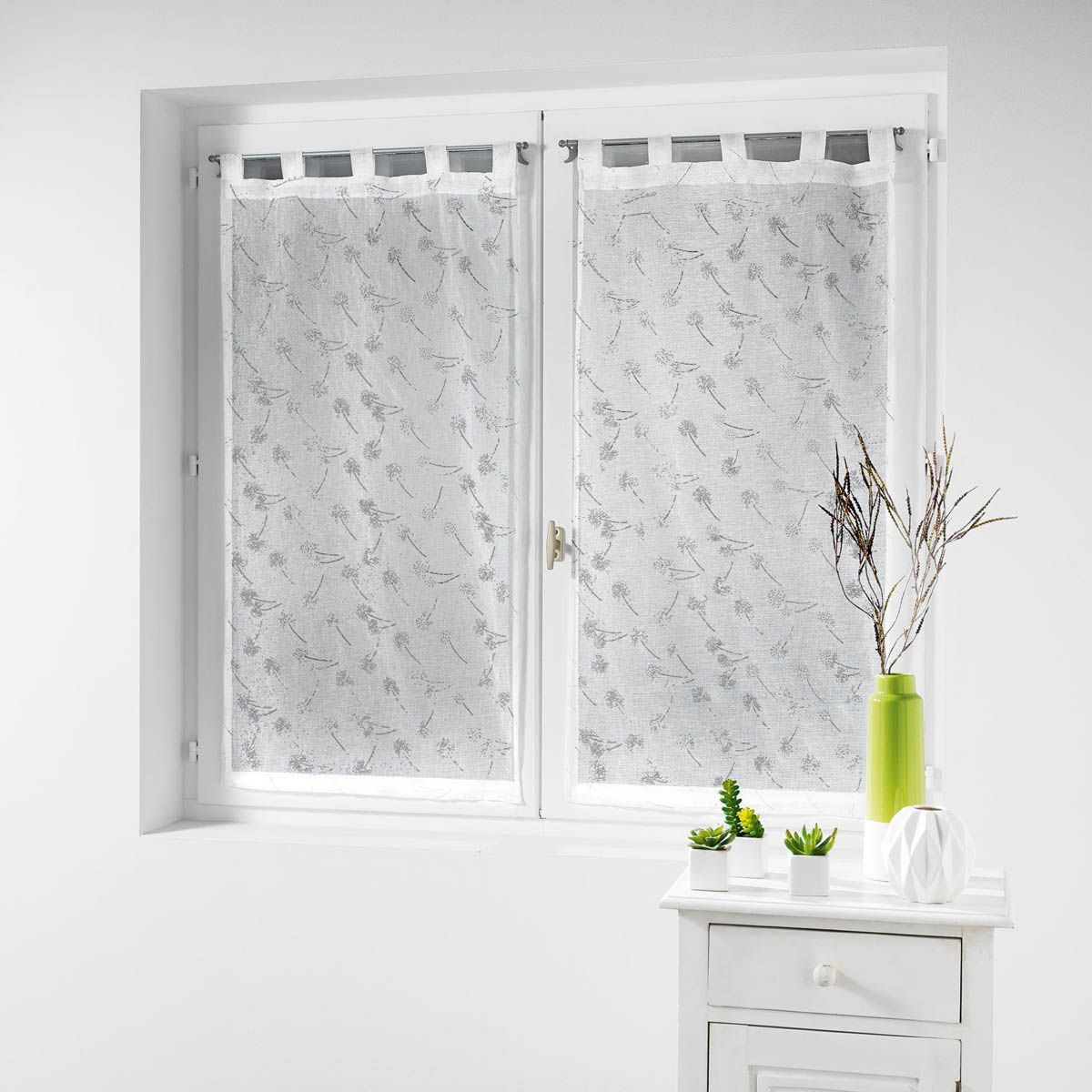 Paire De Voilages "dalya" 60x120cm Blanc