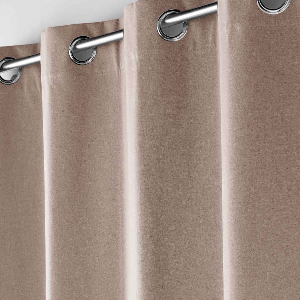 Rideau Occultant À Œillets "occultiss" 135x260cm Noisette