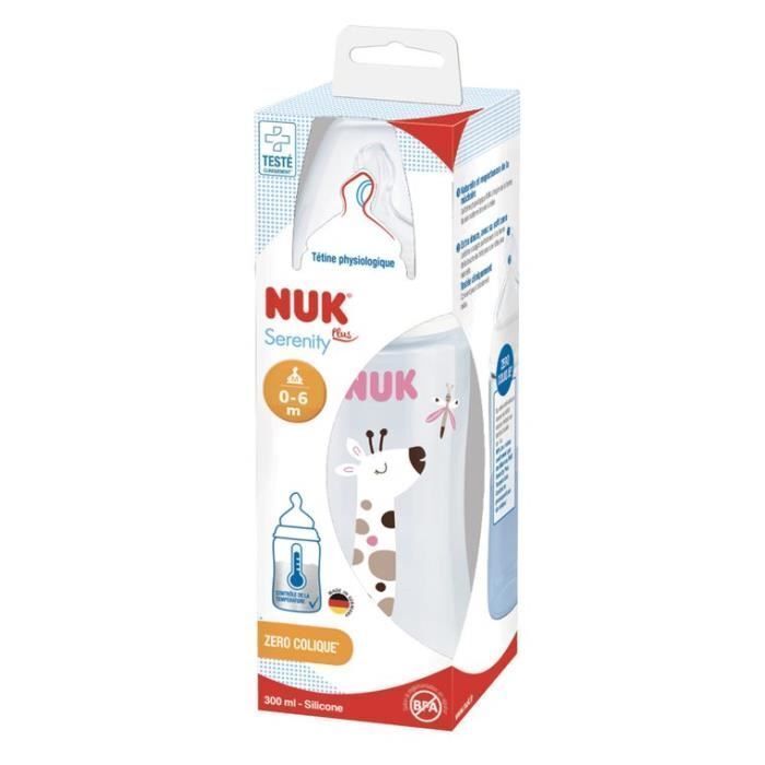 Biberon Serenity+ - Col Large - Contrôle De Température - 300 Ml - 0-6 Mois - Girafe