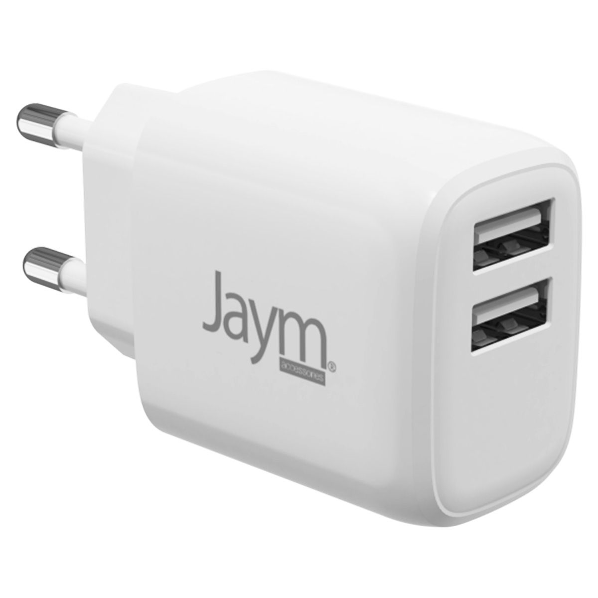 Chargeur Secteur Rapide Double Usb-a 12w 2,4a Blanc Jaym