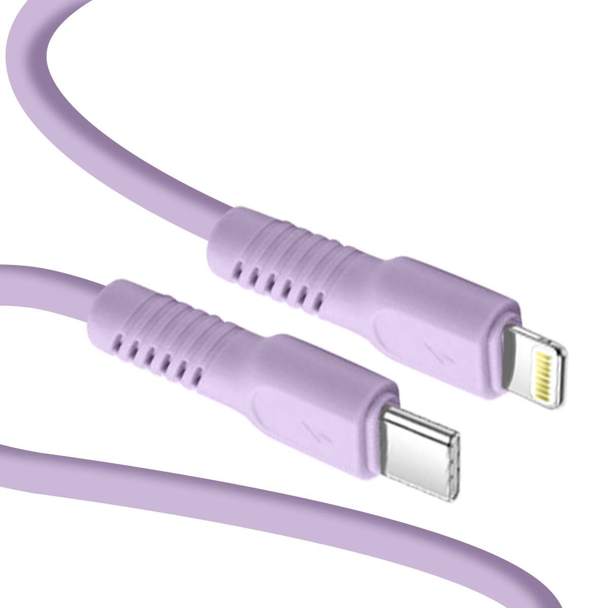 Câble De Charge 2.4a Et Synchro Usb-c Vers Lightning 27w 1,8m Violet Forever