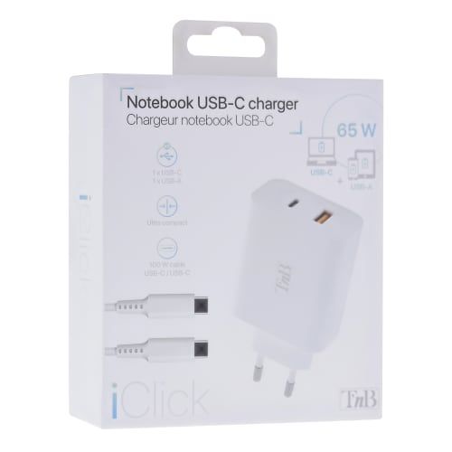 T'nb Chnbtiny65 Chargeur D'appareils Mobiles Ordinateur Portable, Smartphone, Tablette Blanc Secteur Charge Rapide Inté