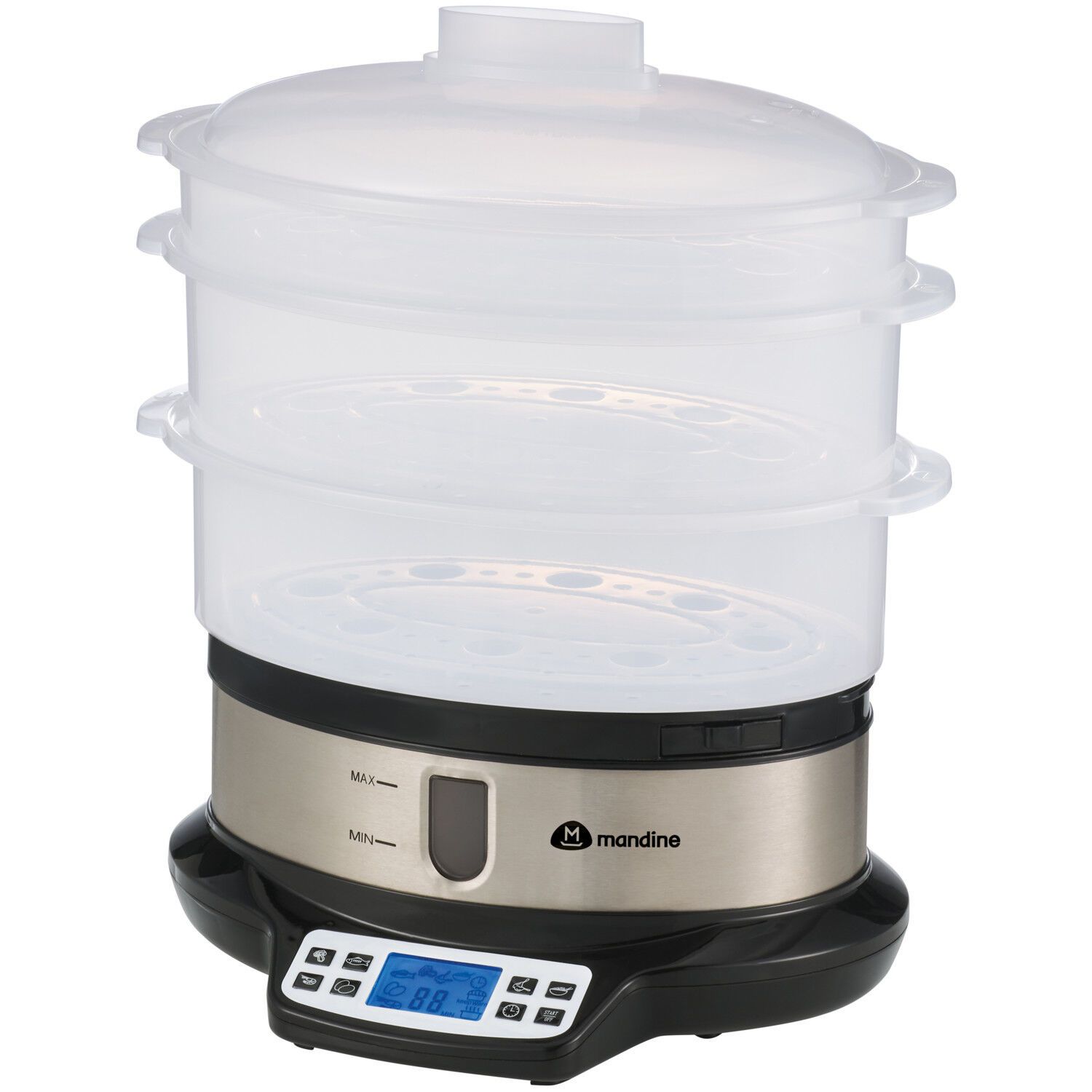 Cuiseur vapeur  - MFS09-20 - Inox/Noir MANDINE