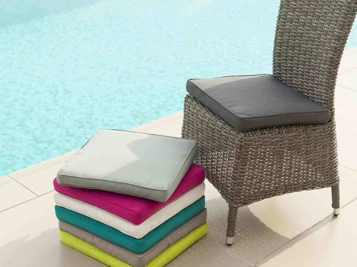 Galette De Chaise À Scratch Korai Ardoise 40x40x4cm En Polyester - Hespéride