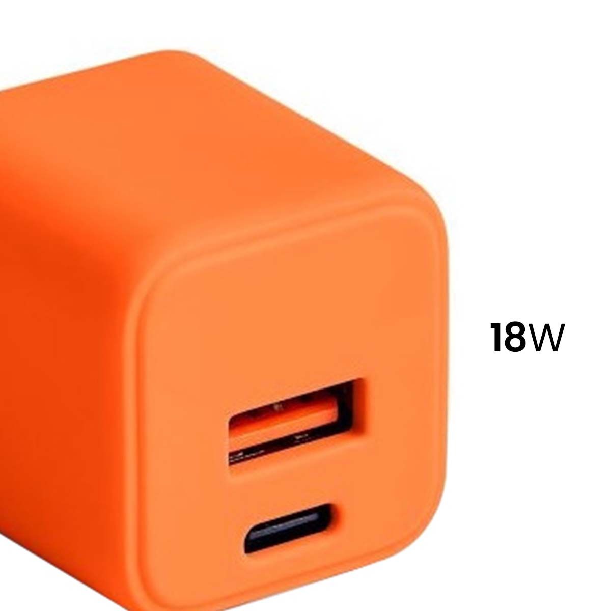 Chargeur Secteur Rapide Usb-a 18w Qc / Usb-c 30w Pd Compact Gan Orange Forever