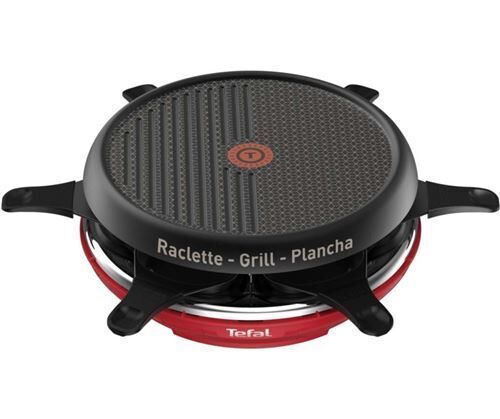 Appareil à raclette Tefal Colormania 850W - Grill Plancha 6 personnes RE12A512 Rouge