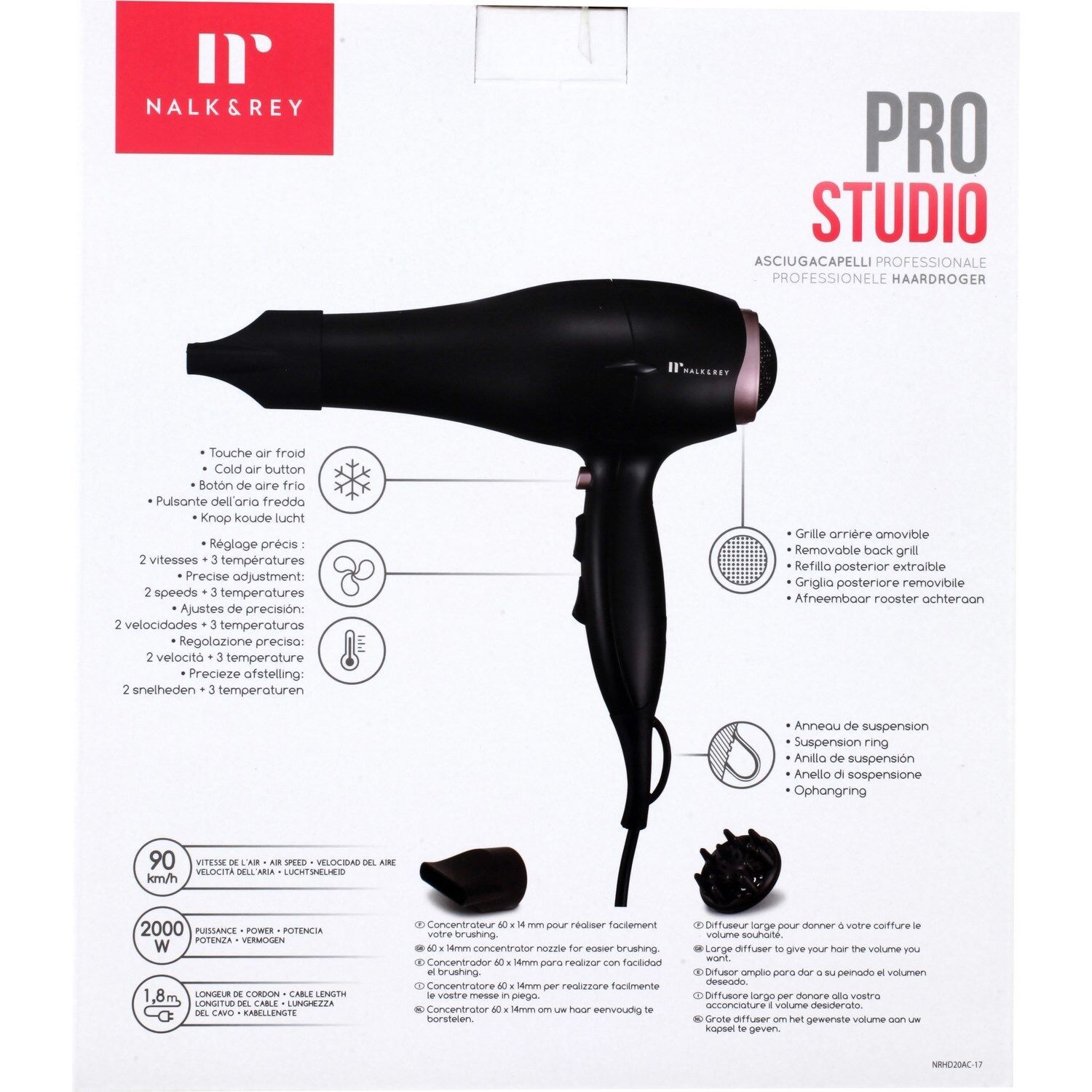 Sèche-cheveux professionnel NRHD40AC-20 NALK AND REY