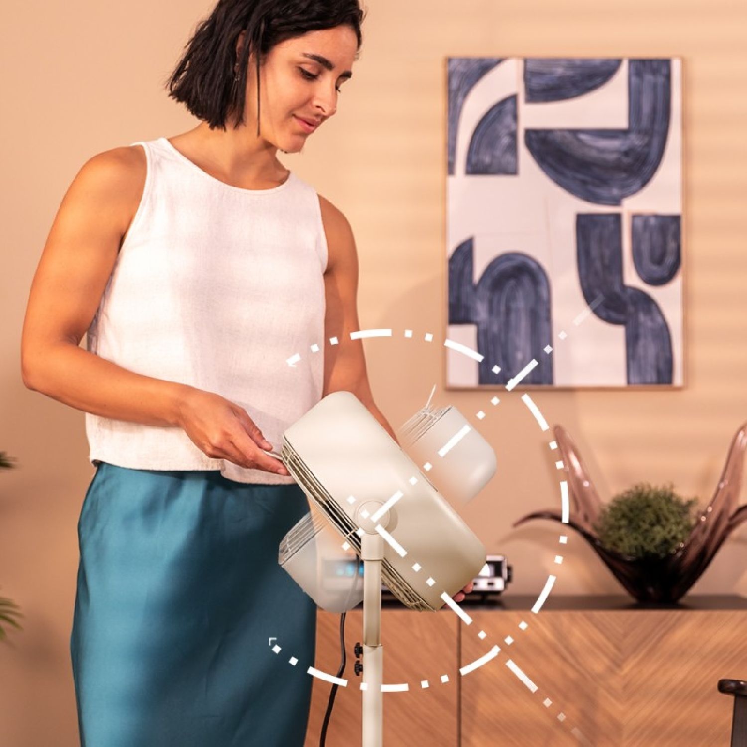 Cecotec - Ventilateur Sur Pied Energysilence 250 Classicstyle Beige - 25 W, Diamètre 25 Cm, 3 Pales Et Hauteur Réglable