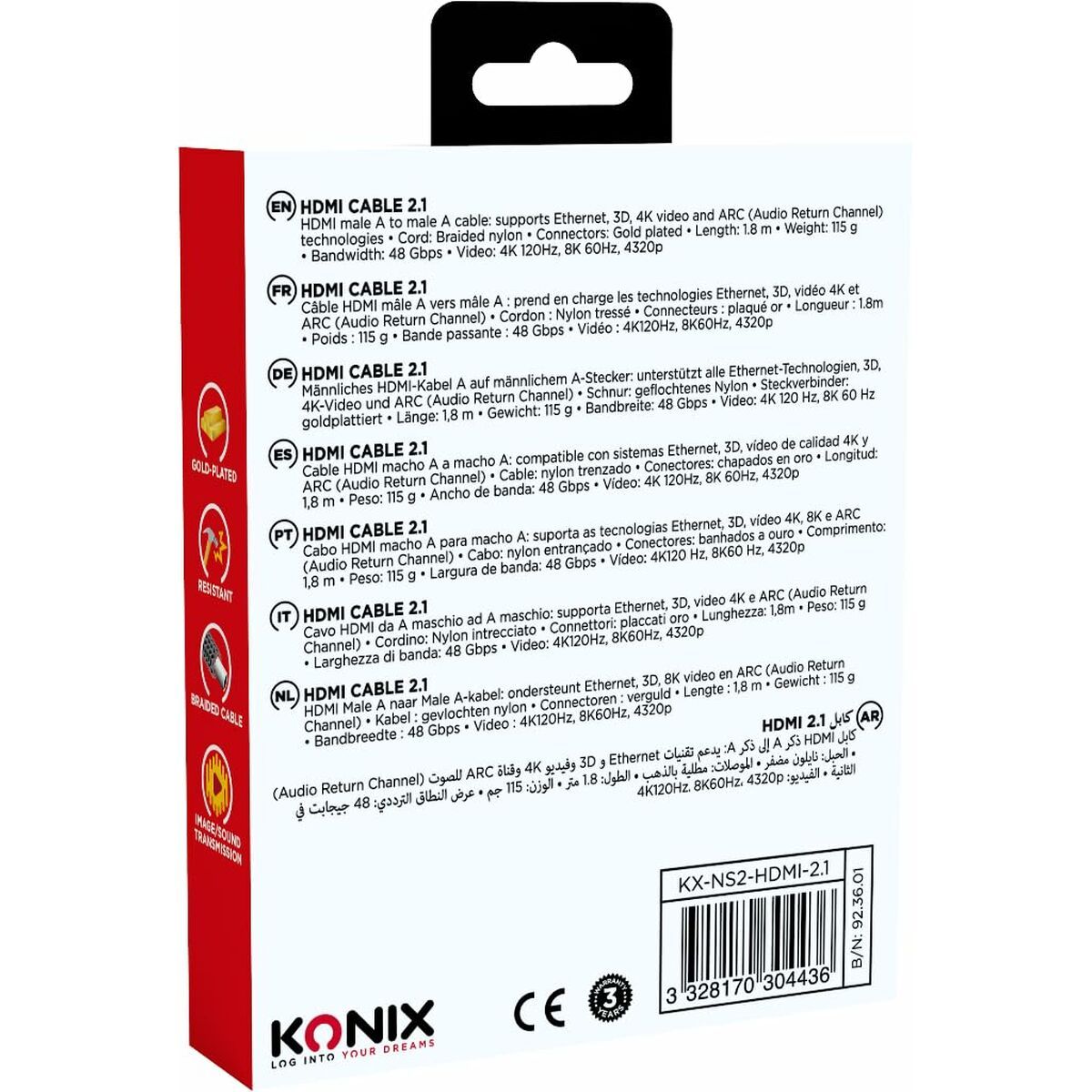Câble Hdmi Konix